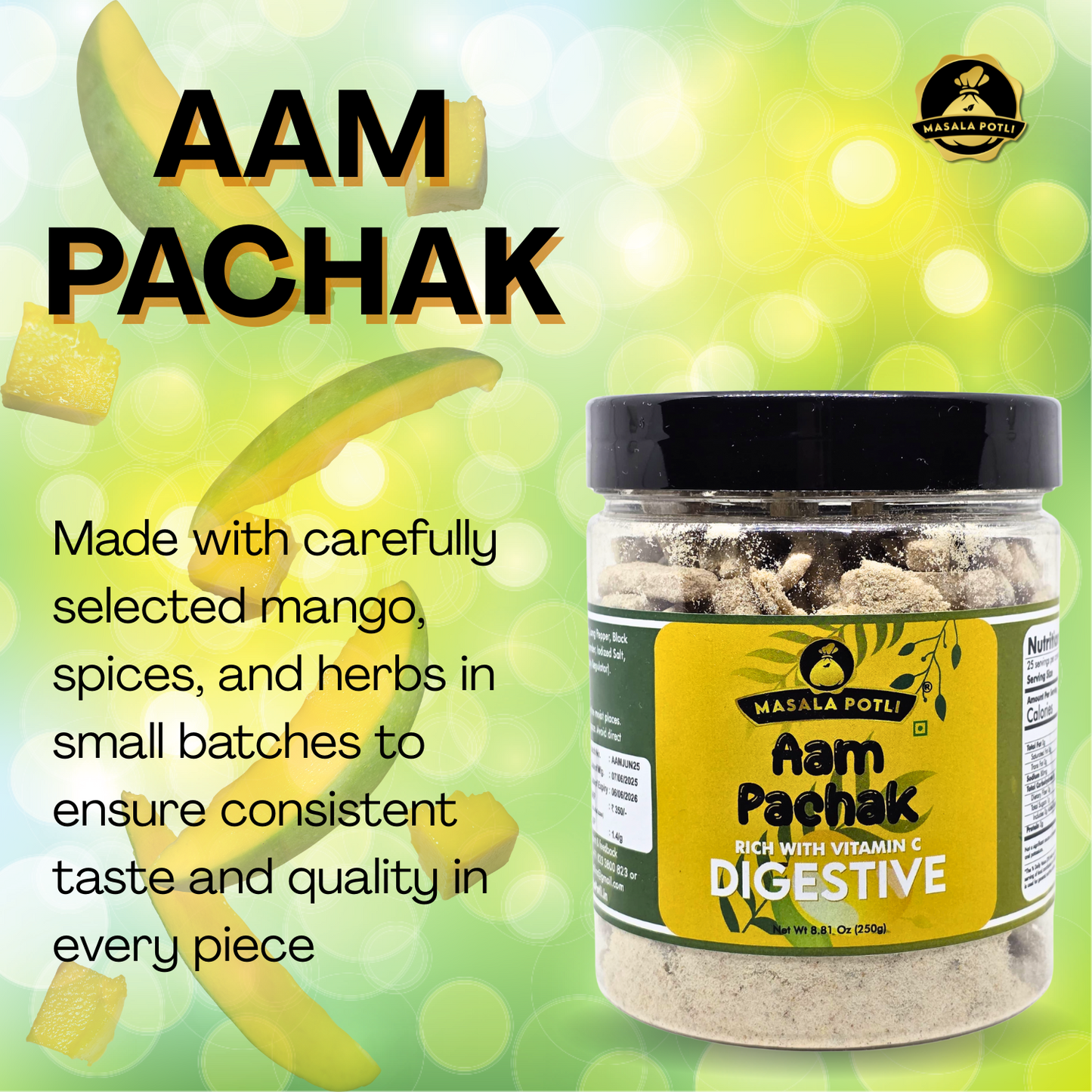 Chatpata Aam Papad - Traditional Digestive Sweet & Tangy Mango Mukhwas, 250g