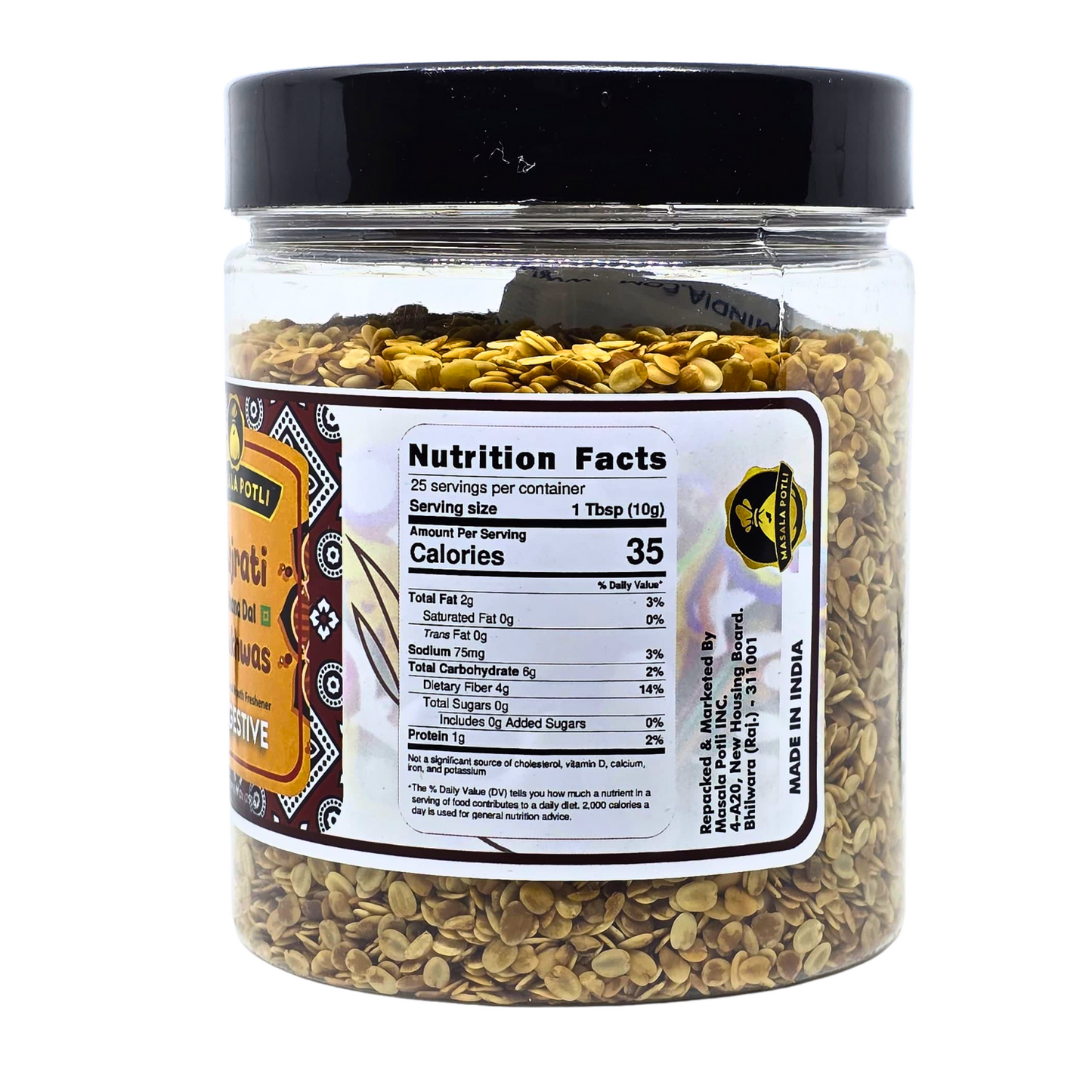 Masala Potli Gujarati Dhana Dal Mukhwas 250g - Roasted Coriander Seeds Mouth Freshener & Digestive