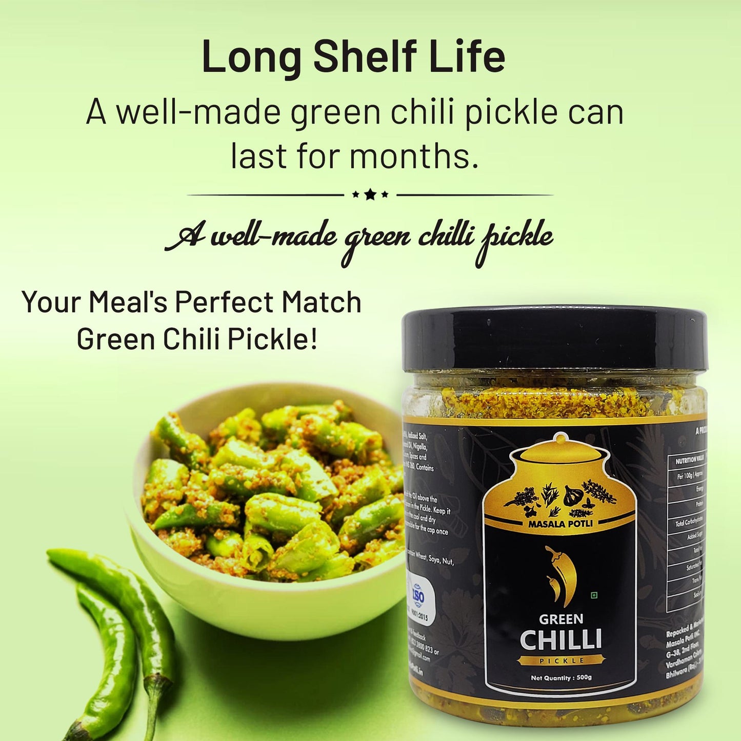 Rajasthani Hari Mirch Achar (Green Chilly Pickle) 500g