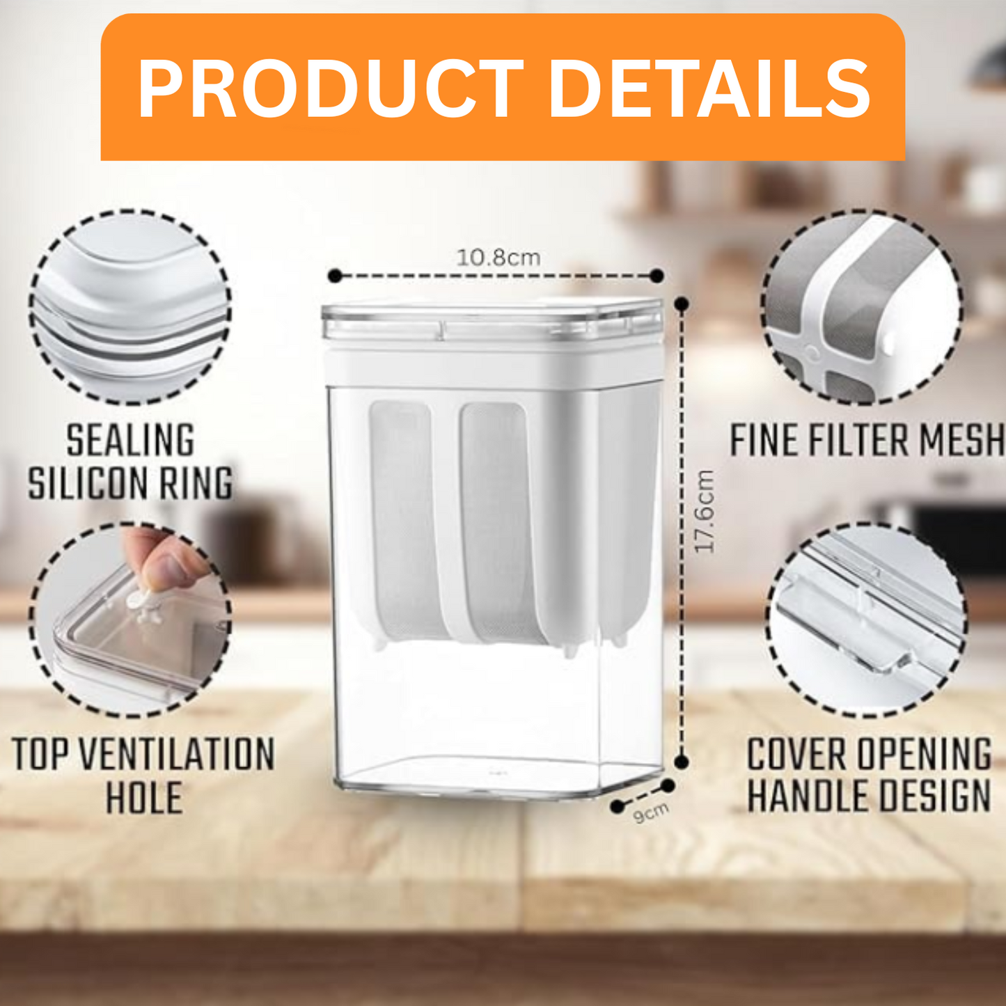 Premium Greek Yogurt Strainer 1100ML - Hung Curd Maker with Fine Mesh Filter | BPA-Free Stainless Steel