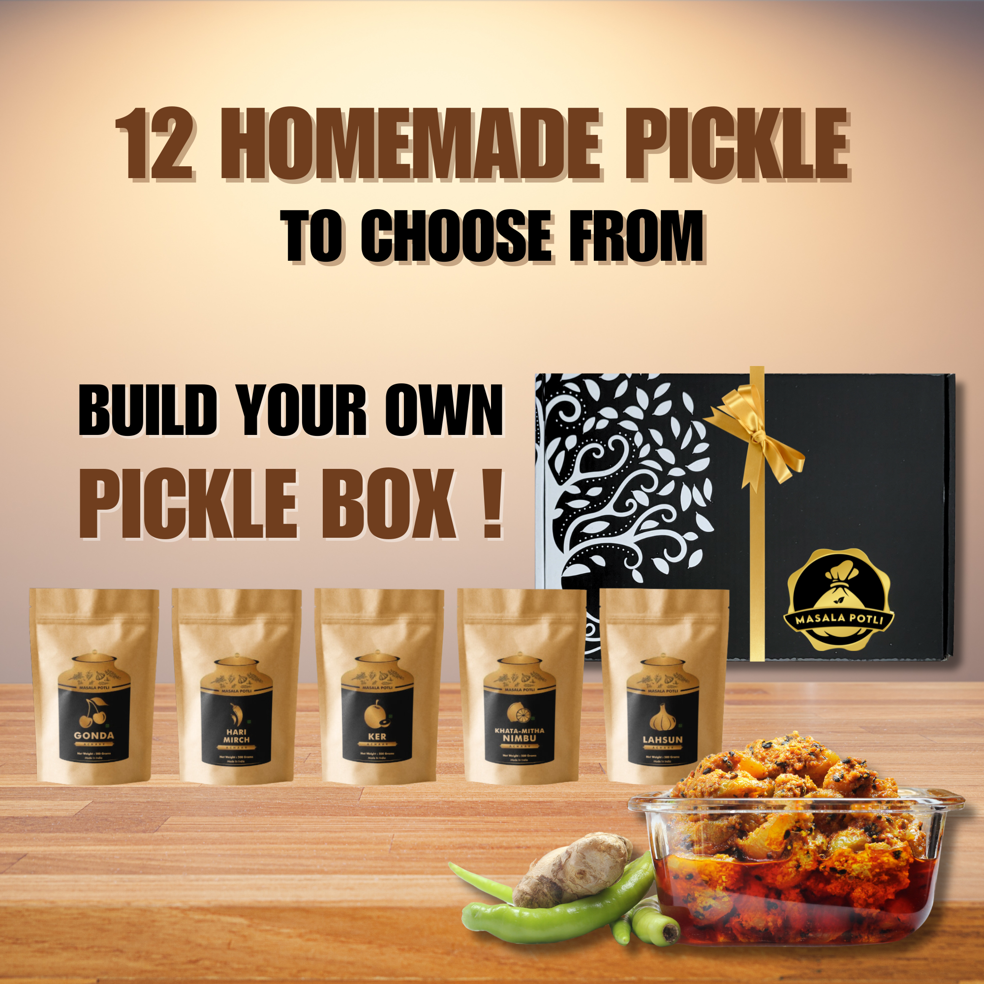 Pickle Pack Buy Tasty Homemade Pickle Trial Pack 5 Varieties – Masala Potli
