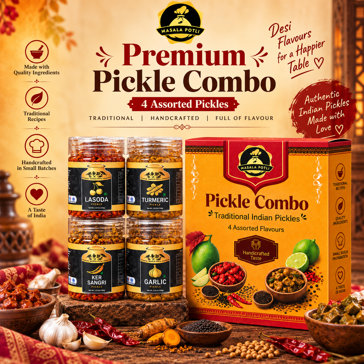 Indian Pickle Trial Pack | 4 Best Seller Achaar