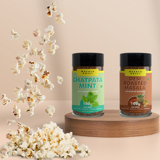 Chatpata Mint 100g & Desi Roasted Masala Popcorn Makhana Seasoning 100g