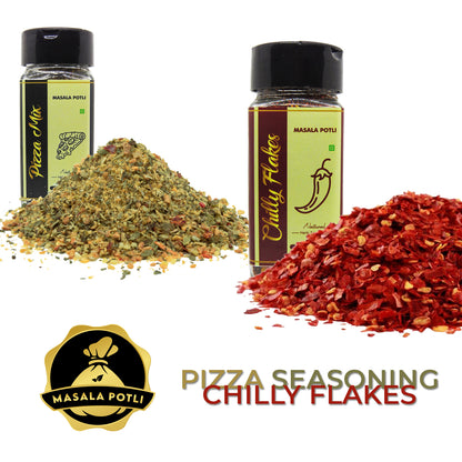 Masala Potli Dried Chilli Flakes and Pizza Seasoning combo pack