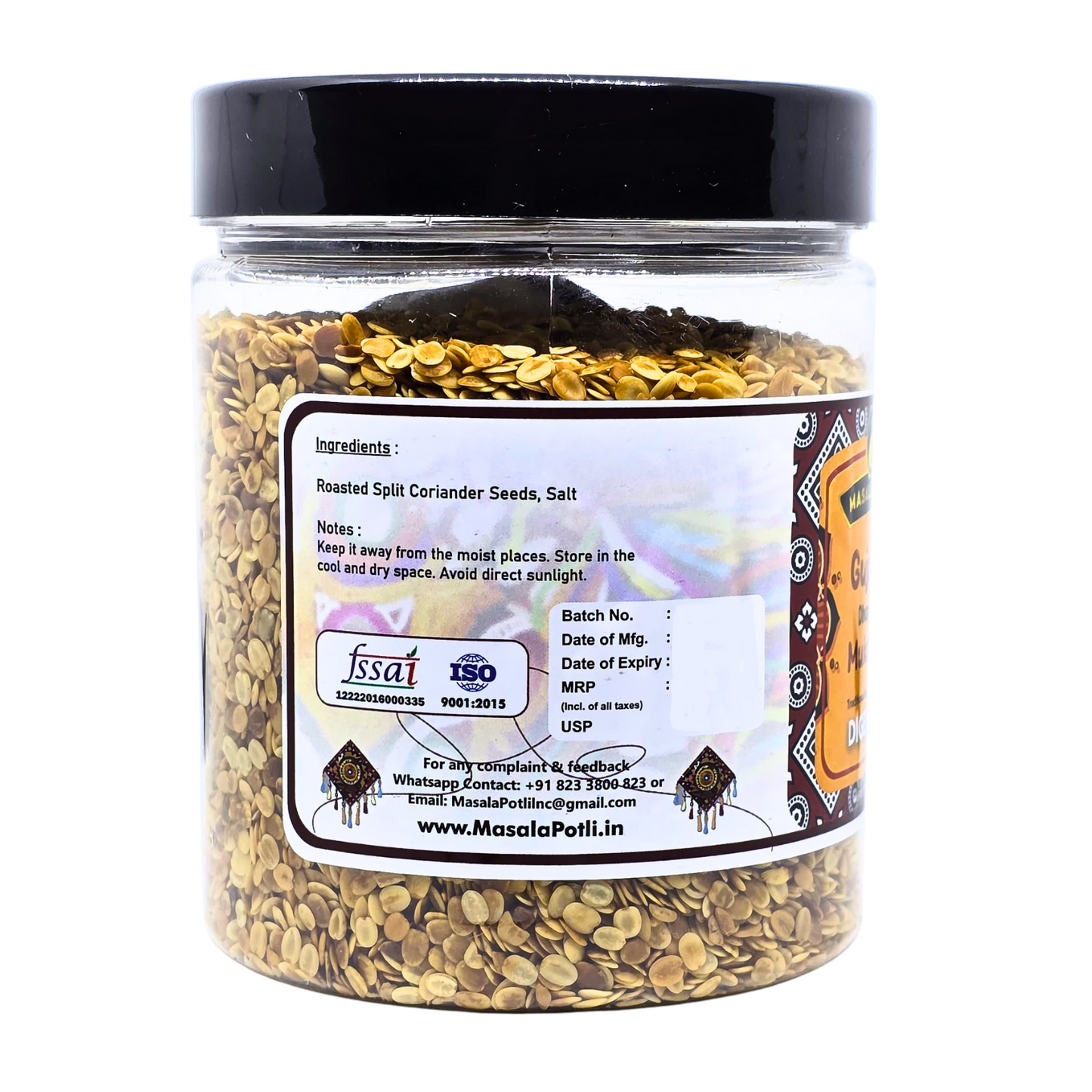 Masala Potli Gujarati Dhana Dal Mukhwas 250g - Roasted Coriander Seeds Mouth Freshener & Digestive