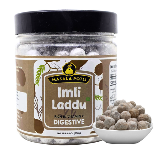 Masala Potli Bhopal ki Imli Goli Laddu 250g - Tangy Sweet Tamarind Candy Mukhwas Digestive Balls