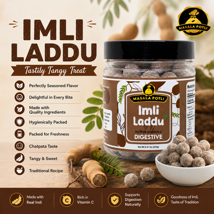 Masala Potli Bhopal Imli Goli Laddu Tamarind Digestive Candy 250g