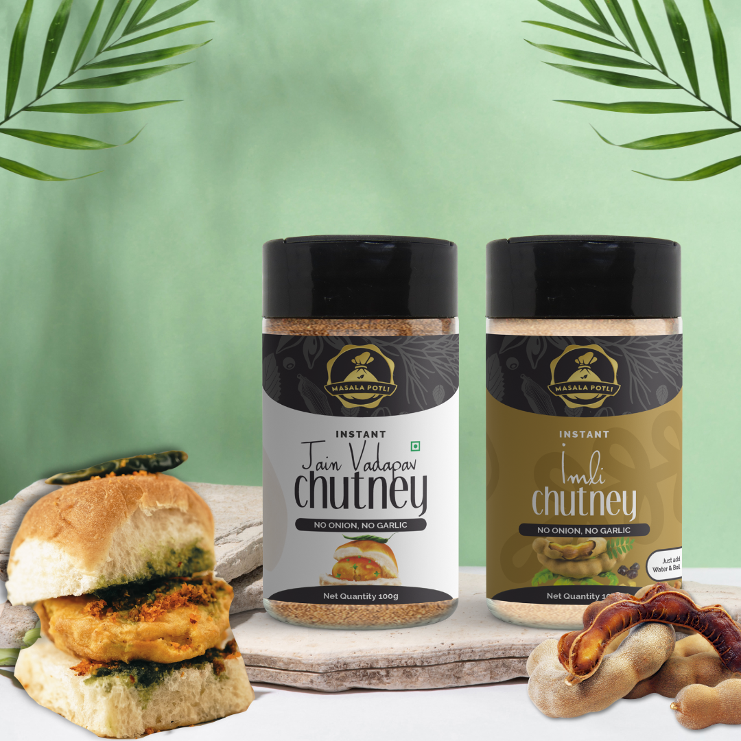 Jain Vada Pav Chutney 100g & Imli Chutney Powder 100g