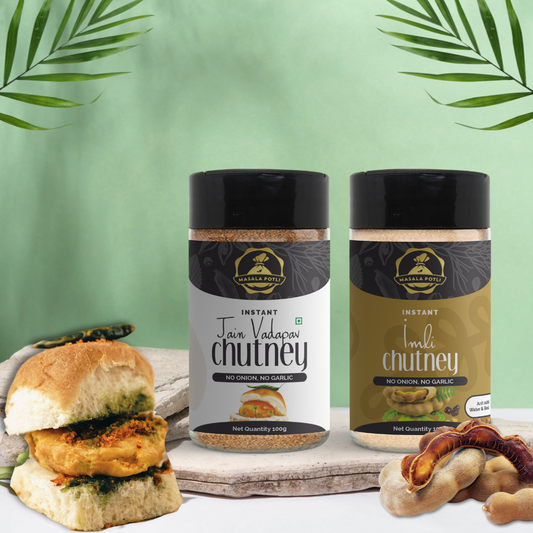 Jain Vada Pav Chutney 100g & Imli Chutney Powder 100g