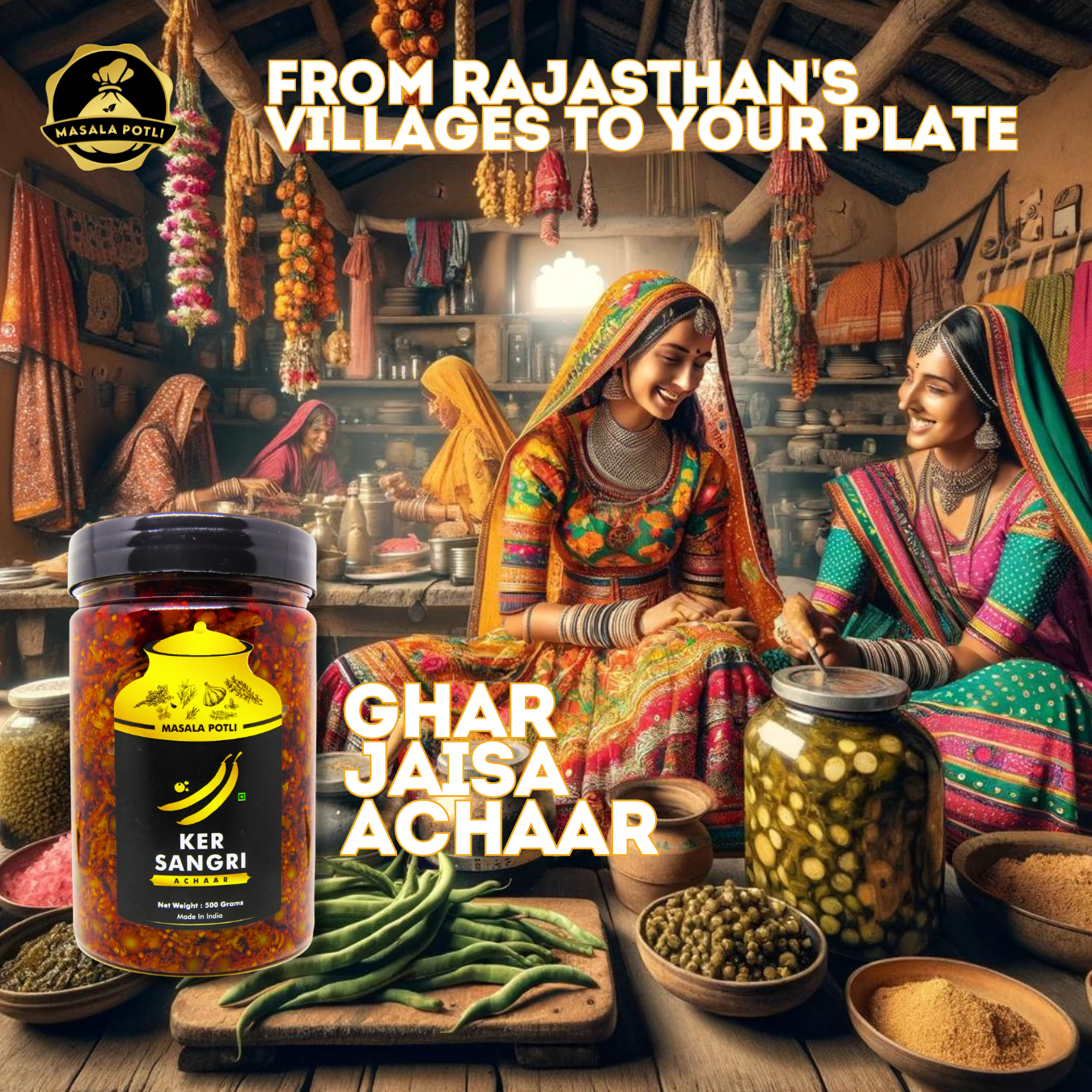 Rajasthani Ker Sangri Achar (Berries & Dried Beans Pickle) 500g