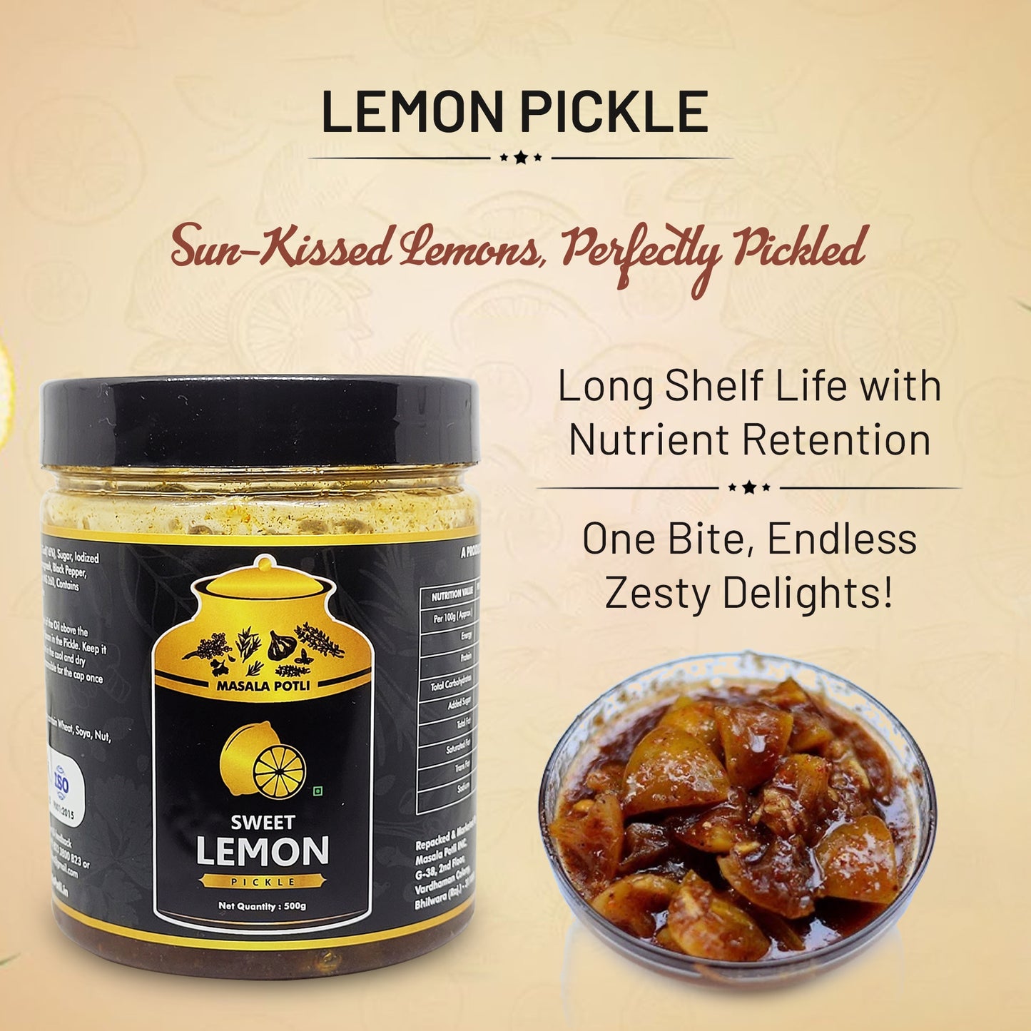 Khatta Meetha Nimbu Ka Achar (Lemon Pickle) 500g