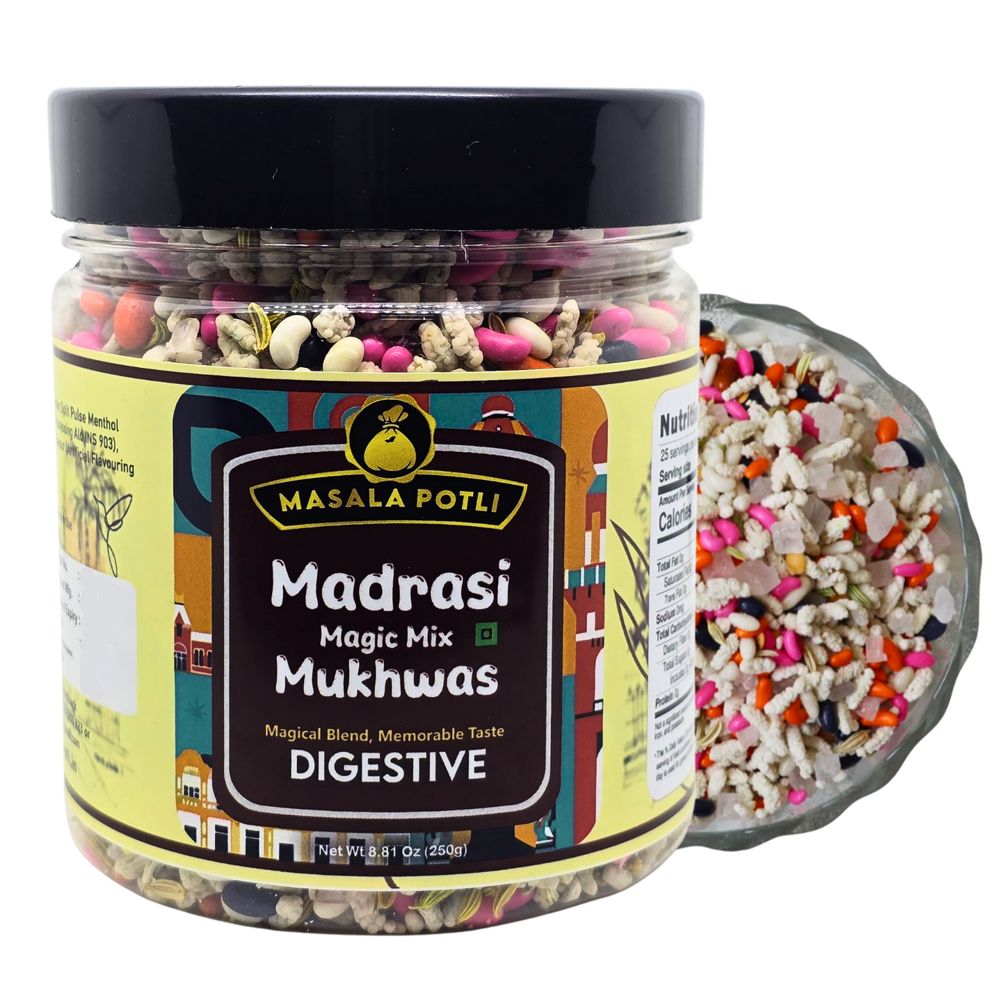 Masala Potli Madrasi Magic Mix White Saunf 250g - Sweet Fennel Mukhwas Mouth Freshener & Digestive