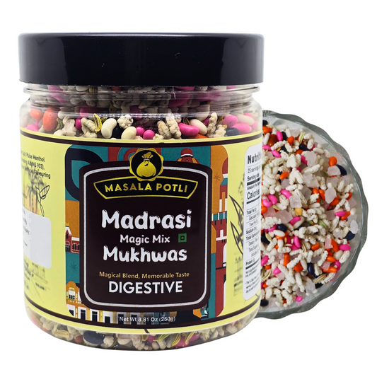 Masala Potli Madrasi Magic Mix White Saunf 250g - Sweet Fennel Mukhwas Mouth Freshener & Digestive