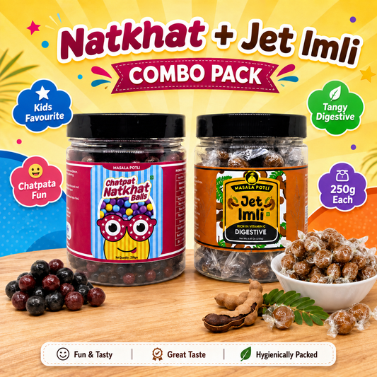 Masala Potli Jet Imli and Natkhat Goli Candy Combo 250g each