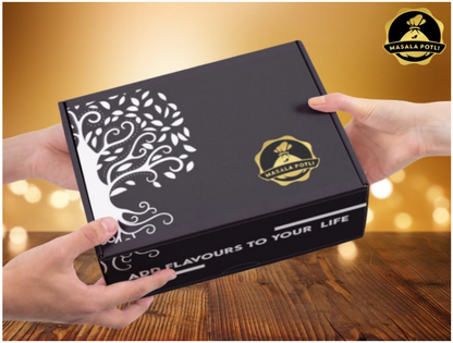 Masala Potli Rakhi gift hamper with roli chawal and chocolate