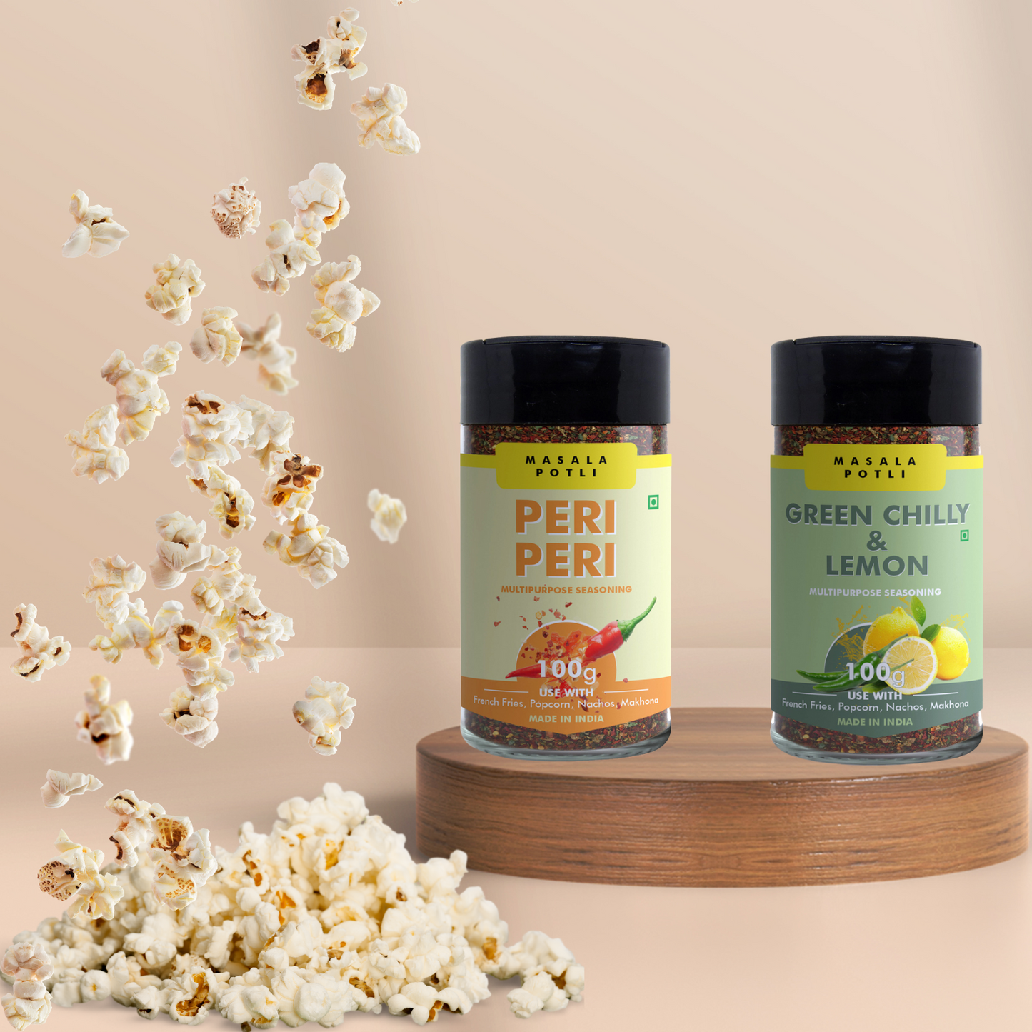 Peri Peri 100g and Green Chilly Lemon Seasoning 100g