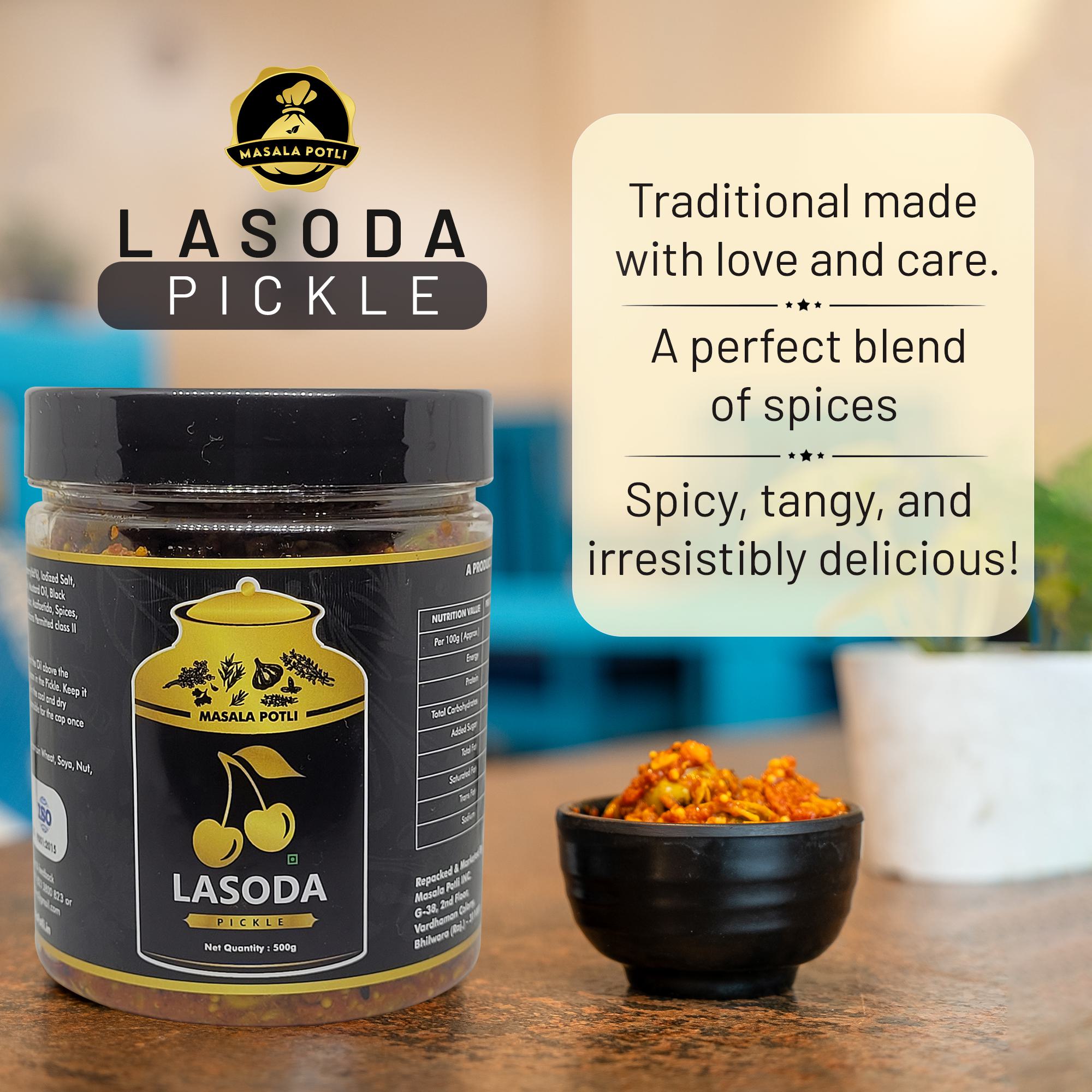Lasode Rajasthani Leswa Gunda Pickle | Marwadi Lasode Ka Achar – Masala Potli